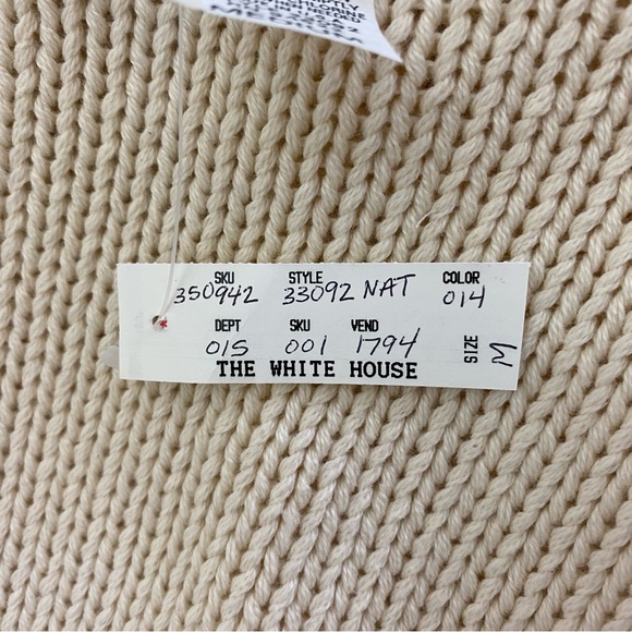 White House Black Market Cream Knit/Cable Knit Turtleneck Sweater - Picture 6 of 6